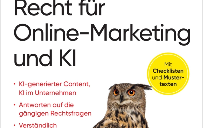 Fachbuch-Cover "Recht für Online-Marketing und KI“ von Rechtsanwalt Dr. Thomas Schwenke, DPunkt-Verlag | Foto bereitgestellt vom Autor
